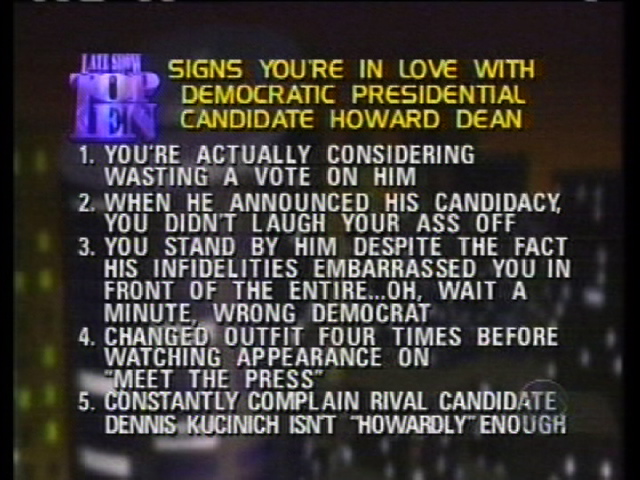 david letterman top ten list. david 